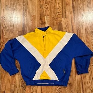 Golf Blue and Yellow Half-Zip Windbreaker- gortex
